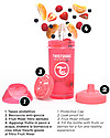 Twistshake Borraccia Kid Antigoccia Fruit Splash con Mixer per Frutta, 360 ml, Nero Superhero - Senza BPA, BPS e BPF! Borracce non Termiche