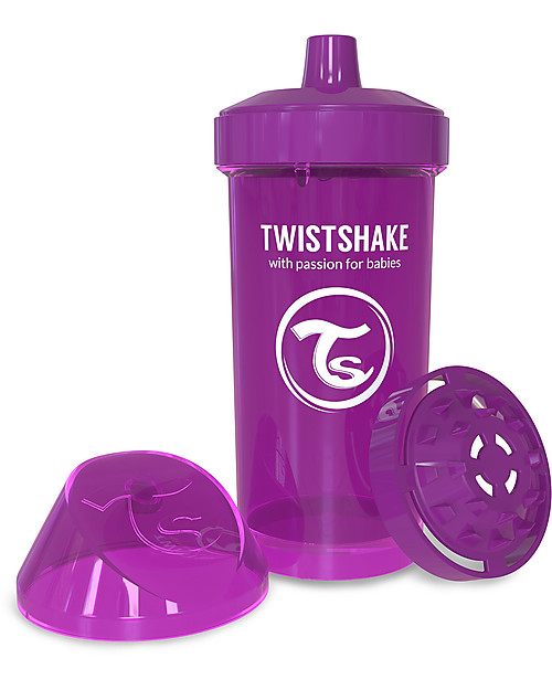 Twistshake Borraccia Kid Antigoccia Fruit Splash con Mixer per Frutta, 360 ml, Viola Bestie -Senza BPA, BPS e BPF! Borracce non Termiche
