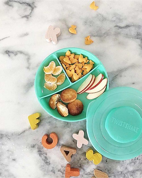 Twistshake Piatto Divisorio con Coperchio - Verde Pastello - Senza BPA, BPS e BPF! Piatti e Scodelle