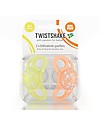 Twistshake Set da 2 Ciucci in Silicone Ortodontici Extra-Morbidi 6+ mesi, Arancio e Giallo - Senza BPA! Ciucci