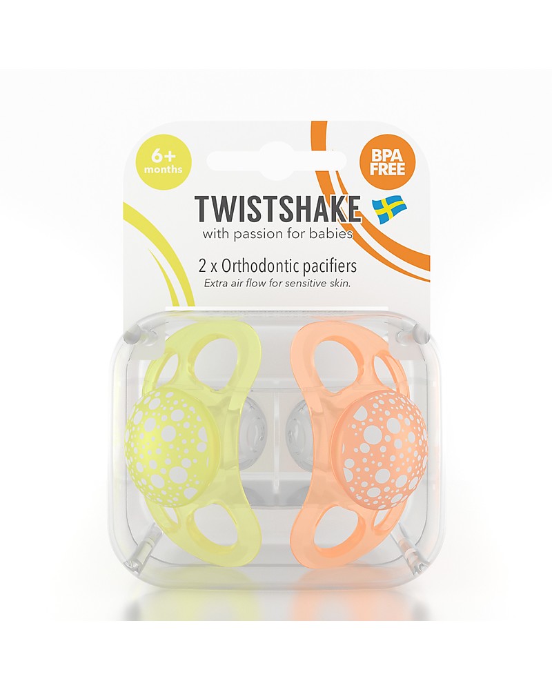 Twistshake Ortodontiche Tettarella Ciuccio/Finto 6mth Twin Pack 