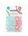 Twistshake Set da 2 Ciucci in Silicone Ortodontici Extra-Morbidi 6+ mesi, Pesca e Turchese - Senza BPA! Ciucci