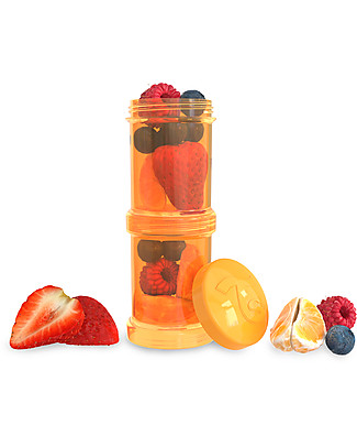 Twistshake Set di 2 Contenitori Arancione Sunbeam per Latte o Snack da 100 ml - Compatibili con tutti i Biberon Twistshake, senza BPA! Biberon Anti-Colica