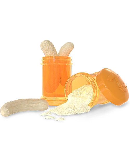 Twistshake Set di 2 Contenitori Arancione Sunbeam per Latte o Snack da 100 ml - Compatibili con tutti i Biberon Twistshake, senza BPA! Contenitori Termici