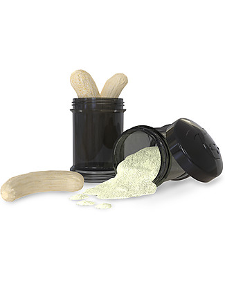 Twistshake Set di 2 Contenitori Nero Superhero per Latte o Snack da 100 ml - Compatibili con tutti i Biberon Twistshake, senza BPA! Contenitori Latte e Snack