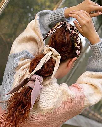 UL&KA Elastico per capelli con la coda - Ladyrosa Blu marino - 100% Cotone Organico Accessori per Capelli