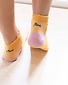 UO* Calzini "Love Mamà", rosa e giallo - Idea regalo Calzini