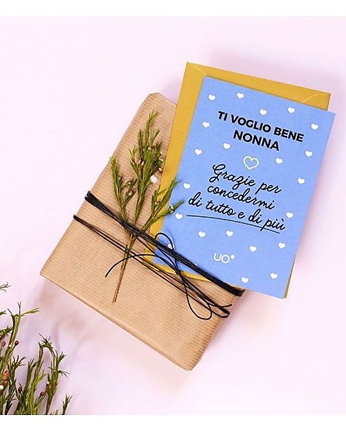 UO* Cartolina di Auguri Ti voglio bene nonna - Idea regalo donna