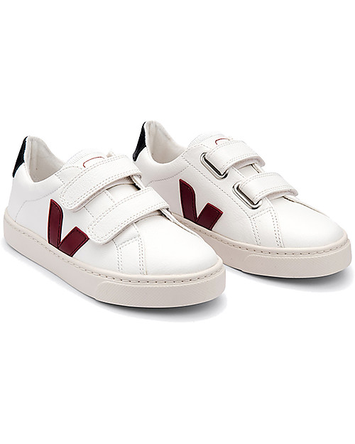 Veja Sneakers Esplar Velcro - Extra White Marsala Black - Stile Tecnologia e Animo Green Sneakers