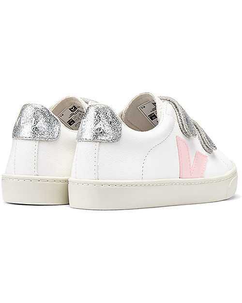 Veja Sneakers Esplar Velcro - Extra White Petale Silver - Stile Tecnologia e Animo Green Sneakers