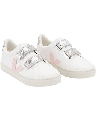 Veja Sneakers Esplar Velcro - Extra White Petale Silver - Stile Tecnologia e Animo Green Sneakers