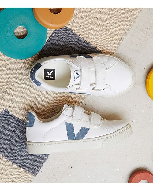 Veja Sneakers Esplar Velcro Pelle Priva di Cromo - ExtraWhite California  - Stile e Tecnologia con Animo Green Sneakers