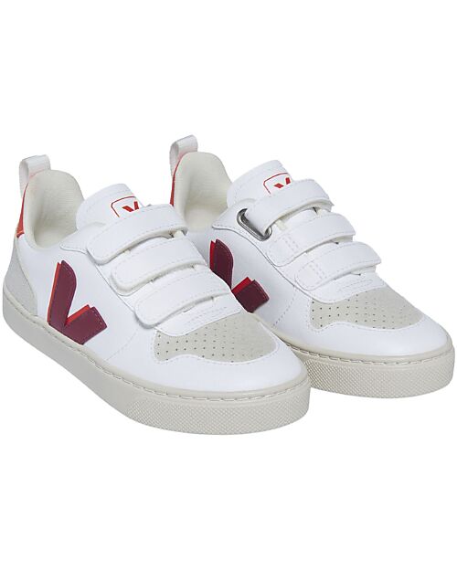 Veja Sneakers V-10 CWL - White Marsala Orange Fluo - Stile e Tecnologia con Animo Green Sneakers