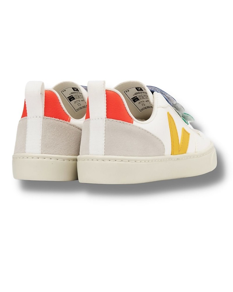 Veja Sneakers V-10 Velcro Chromefree Leather - Multico ExtraWhite Ouro -  Stile e Tecnologia con Animo Green unisex (bambini)
