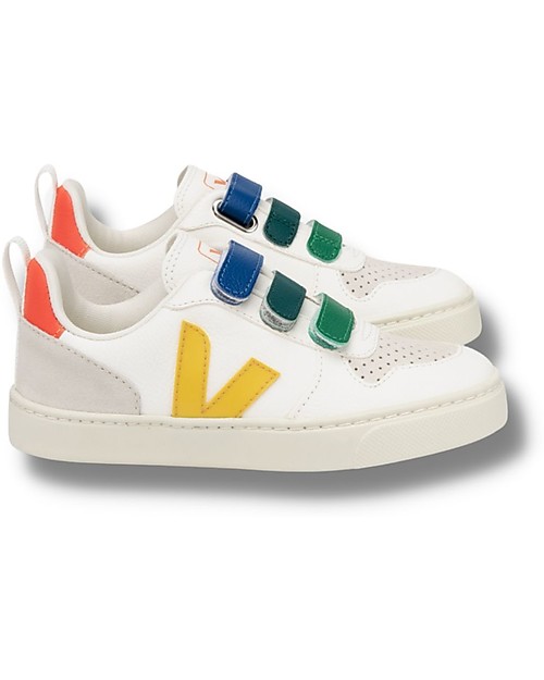 Veja Sneakers V-10 Velcro Chromefree Leather - Multico ExtraWhite Ouro - Stile e Tecnologia con Animo Green Sneakers