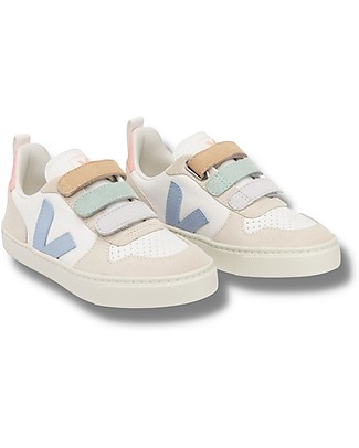 Veja Sneakers V-10 Velcro Chromefree Leather - Multico ExtraWhite Steel - Stile e Tecnologia con Animo Green Scarpe_