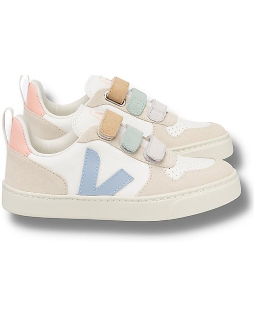 Veja Sneakers V-10 Velcro Chromefree Leather - Multico ExtraWhite Steel - Stile e Tecnologia con Animo Green Sneakers