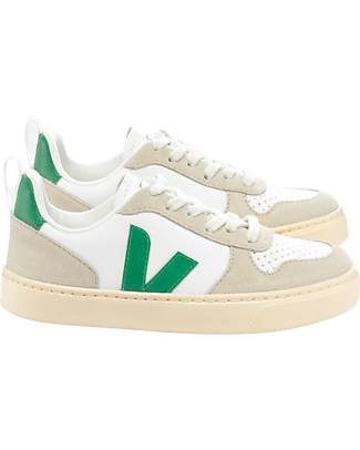 Veja Sneakers V-10 Velcro Pelle Priva di Cromo - Multico ExtraWhite Emeraude Almond - Stile e Tecnologia con Animo Green Sneakers
