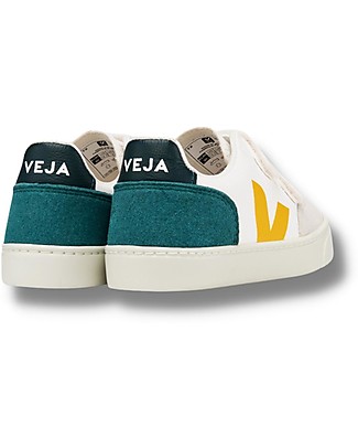 Veja Sneakers V-12 Velcro Chromefree Leather - ExtraWhite Multico Brittany - Stile e Tecnologia con Animo Green Scarpe_