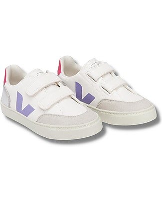 Veja Sneakers V-12 Velcro Chromefree Leather - ExtraWhite Multico Silver - Stile e Tecnologia con Animo Green Scarpe_