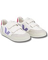 Veja Sneakers V-12 Velcro Chromefree Leather - ExtraWhite Multico Silver - Stile e Tecnologia con Animo Green Sneakers