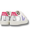 Veja Sneakers V-12 Velcro Chromefree Leather - ExtraWhite Multico Silver - Stile e Tecnologia con Animo Green Sneakers