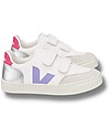 Veja Sneakers V-12 Velcro Chromefree Leather - ExtraWhite Multico Silver - Stile e Tecnologia con Animo Green Sneakers