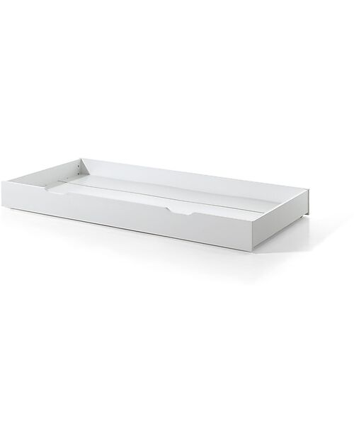 Vipack Cassetto per Letto Dallas - Bianco - 198,5 x 94 x 19 cm - Pino Massiccio Letti Singoli