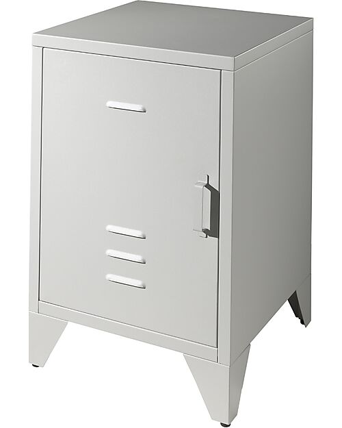 Vipack Comodino Bronxx - Grigio Opaco - 40 x 40 x 60,5 cm - in Metallo Comodini