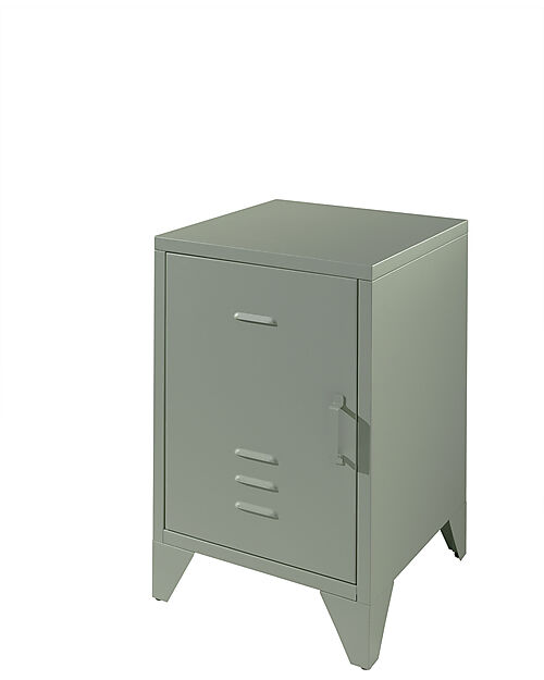 Vipack Comodino Bronxx - Verde Oliva Opaco - 40 x 40 x 60,5 cm - in Metallo Comodini