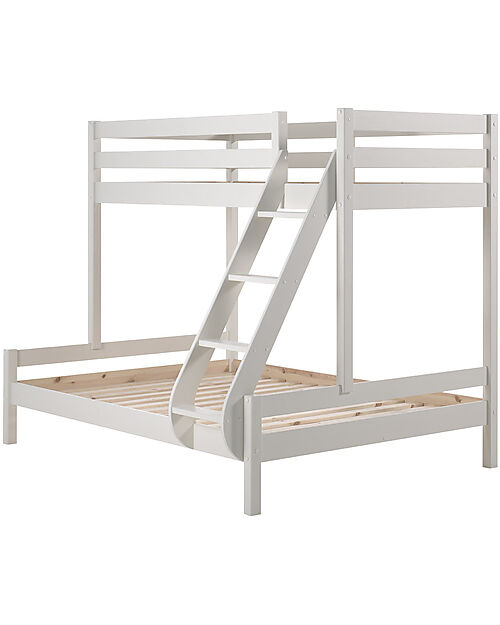 Vipack Lettino a Castello Family - Bianco Laccato - 90/140 x 200 cm - Legno di Pino - con Doghe Incluse Letti a Castello