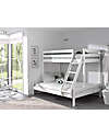 Vipack Lettino a Castello Family - Bianco Laccato - 90/140 x 200 cm - Legno di Pino - con Doghe Incluse Letti a Castello