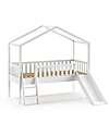 Vipack Letto Casetta Dallas - Bianco - 90 x 200 cm - con Scivolo - Pino Scandinavo - con Doghe Incluse Letti Singoli