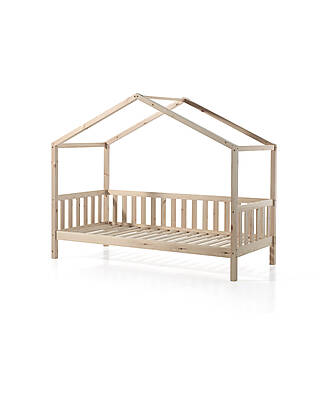 Childhome Struttura Letto con Tetto + 2 Sponde - Legno Bianco - 70x140 cm  unisex (bambini)