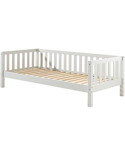 Vipack Letto Singolo Fritz - Bianco - 90 x 200 cm - Pino Massiccio - con Doghe Incluse Letti Singoli