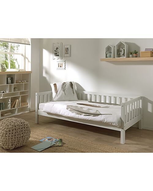 Vipack Letto Singolo Fritz - Bianco - 90 x 200 cm - Pino Massiccio - con Doghe Incluse Letti Singoli