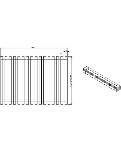 Vipack Rete a Doghe - 16 Doghe - 90 x 200 cm Letti Singoli