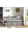 Vipack Set 3 Cassetti Pino - Grigio - 49,6 x 60 x 39,6 cm - MDF Letti Singoli