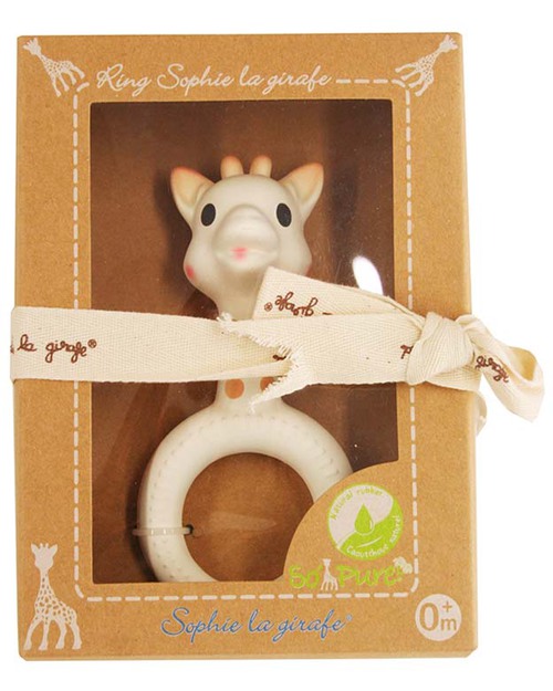 Vulli Massaggiagengive con Anello So’ Pure Sophie La Giraffa - 100% Gomma Naturale (Confezione Regalo!) Sonagli