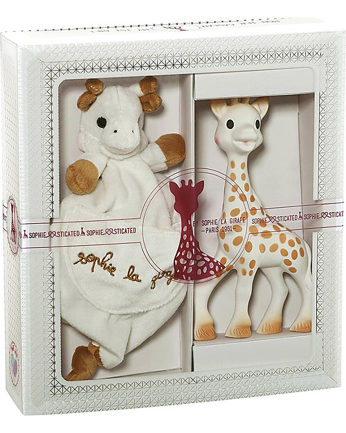 Vulli Sophiesticated, Set Tenerezza - Include Sophie la Giraffa e un Doudou abbinato, Perfetta idea regalo per neonati! Massaggiagengive