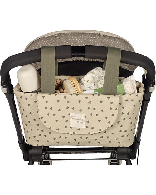 Walking Mum Borsa Organizer per Passeggino - Poppy - Cuori Muschio Borse e Organizer