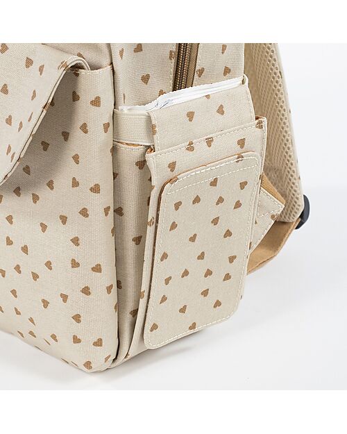 Walking Mum Borsa/Zaino Porta Pannolini - Poppy - Cuori Cannella Zaini Fasciatoio