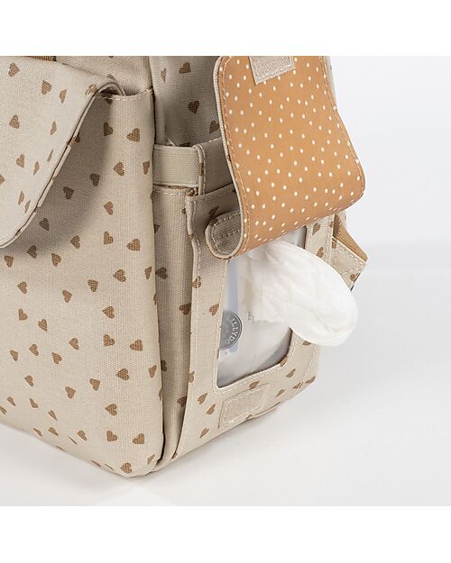 Walking Mum Borsa/Zaino Porta Pannolini - Poppy - Cuori Cannella Zaini Fasciatoio