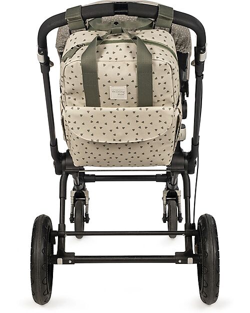 Walking Mum Borsa/Zaino Porta Pannolini - Poppy - Cuori Muschio Zaini Fasciatoio