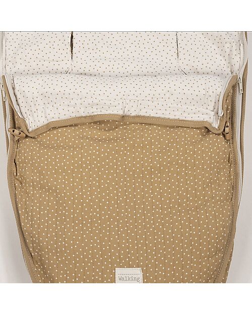 Walking Mum Sacco Nanna/Sacco Gruppo 0 Estate - Poppy - Pois Cannella - 100% Cotone Riciclato Sacchi Nanna