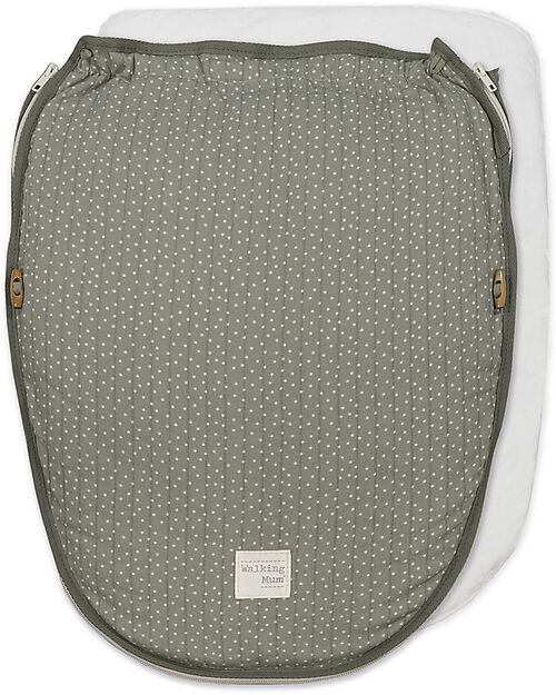 Walking Mum Sacco Nanna/Sacco Gruppo 0 Estate - Poppy - Pois Muschio - 100% Cotone Riciclato Sacchi Nanna