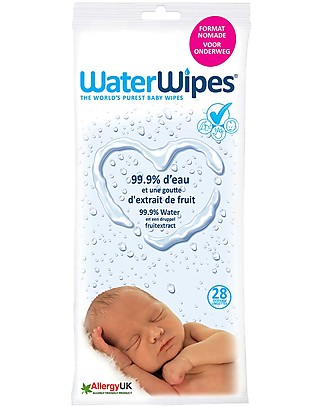 WaterWipes Salviettine WaterWipes con Acqua ed Estratto di Frutta - 28 pezzi - Adatte a pelli sensibili Salviette Bimbo