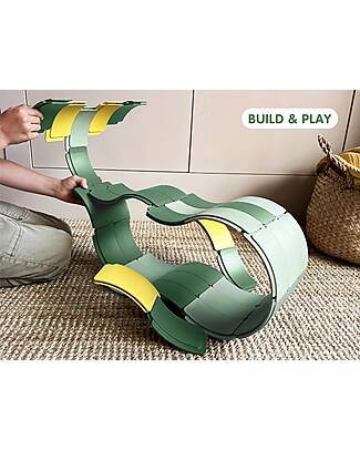 Waytoplay Arches - Set Creativo - 54 Pezzi - Plastica Riciclata - per Giochi Open-Ended Macchine e Trenini  in Legno