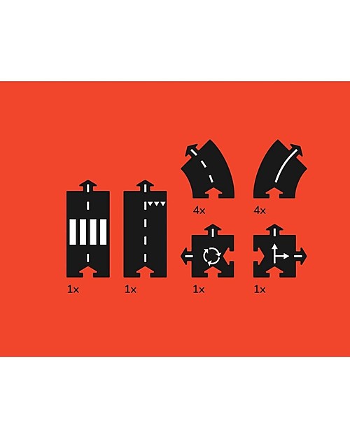 Waytoplay Pista Flessibile per Macchinine Waytoplay, 12 pezzi - Si adatta a tutte le superfici! Macchine e Trenini  in Legno