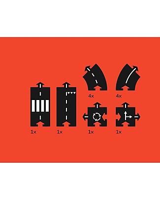 Waytoplay Pista Flessibile per Macchinine Waytoplay, 12 pezzi - Si adatta a tutte le superfici! Macchine e Trenini  in Legno